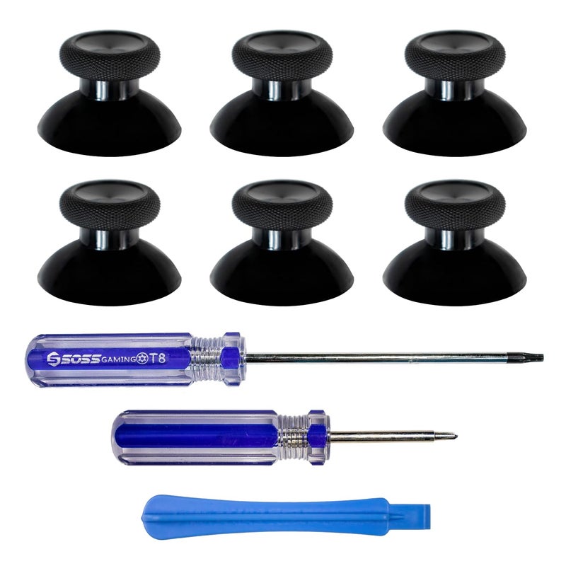 SOSS GAMING Xbox One Controller Joystick Replacement - 6PCS Genuine Thumbsticks Analog Thumb Sticks Parts - True Rubberized with T8 T6 Repair Screwdriver Kit for Xbox One Controller - Image 1
